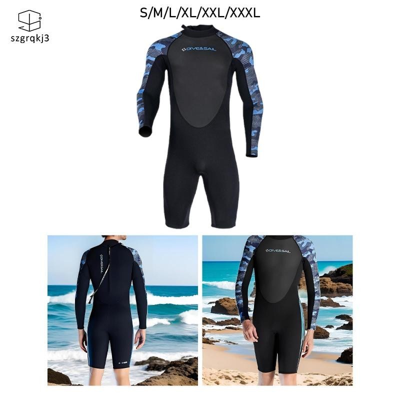 [szgrqkj3] Men Wetsuit Shorty Neoprene 2mm Scuba Diving Suit Back Zip ...