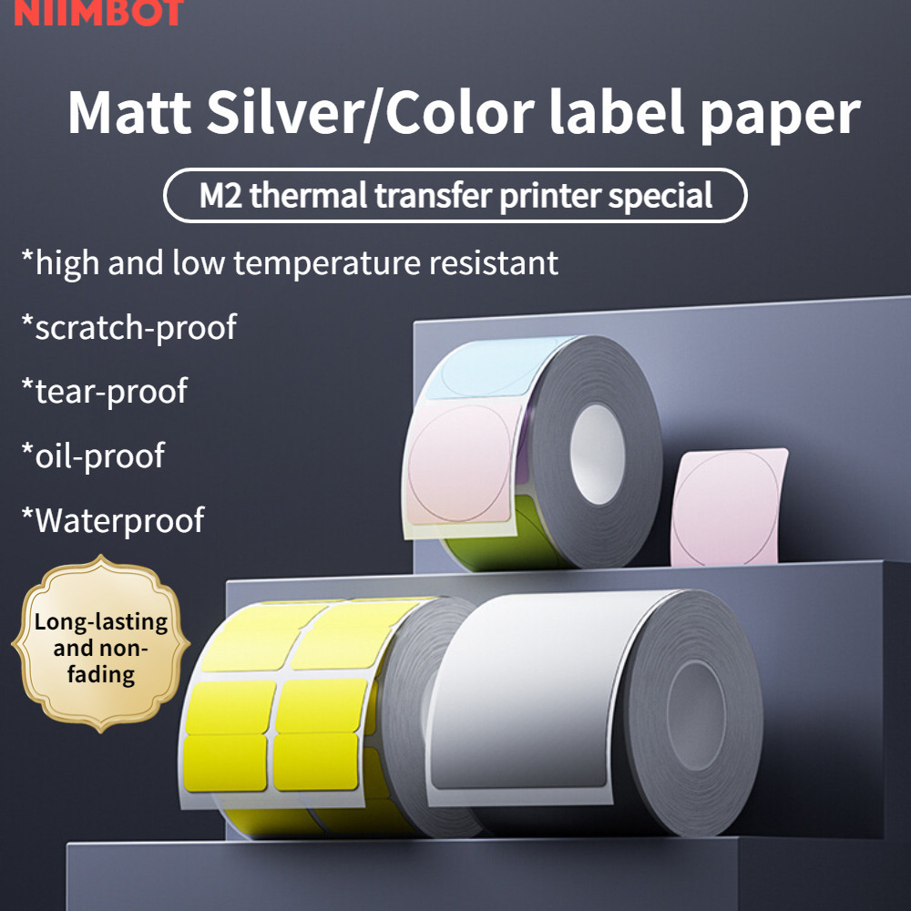 NIIMBOT M2 Thermal Transfer Labels Only for M2 Label Maker, PET ...