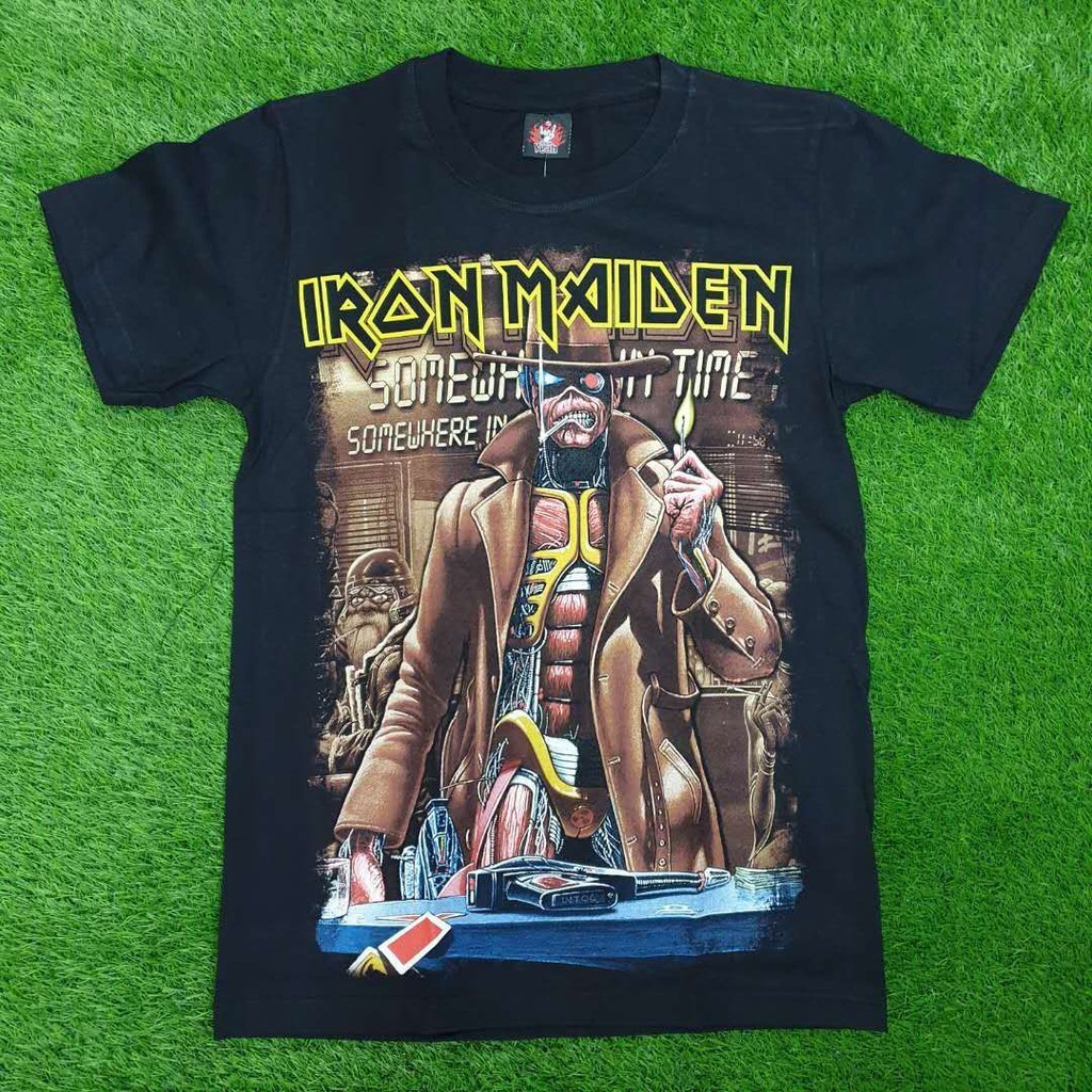 Iron Maiden "Somewhere In Time" Official Men's T-Shirt - Black, Diamond Band Logo, 100% Cotton, Size M - View #7
