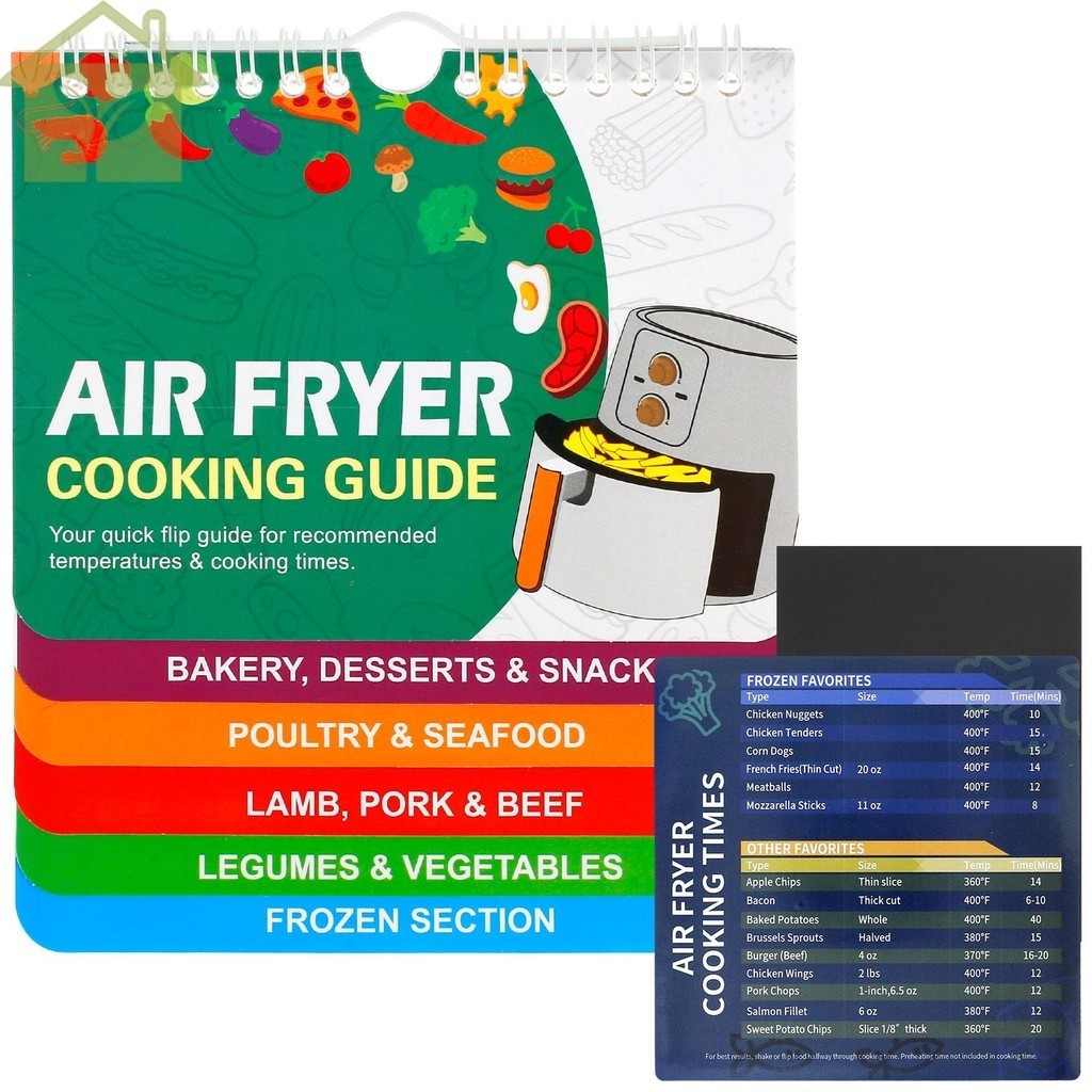 Air Fryer Cheat Sheet Magnets Cooking Guide Booklet Air Fryer Conversion Chart Sheet Instant Air