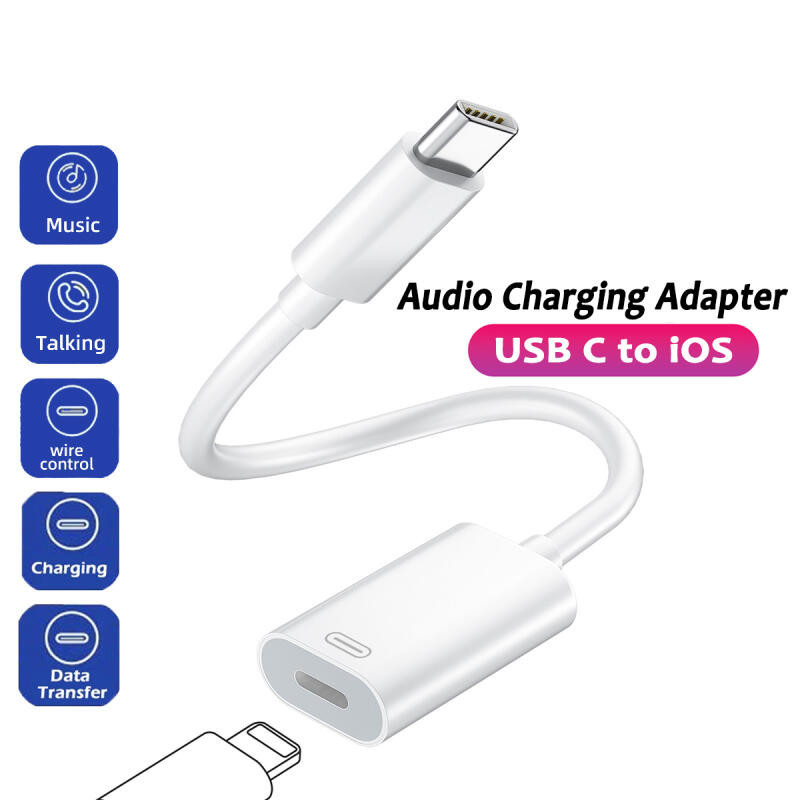 USB type C to iOS Headphone Audio Adapter Cable for iPho 15 promax Type ...