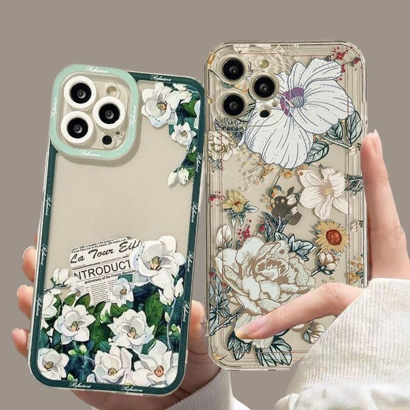 ZTOFERA Custodia per iPhone 13 Pro, custodia trasparente in TPU morbido con motivo margherita, protezione ultra sottile in gel di silicone antigraffio per iPhone 13 Pro (6,1) - Margherita