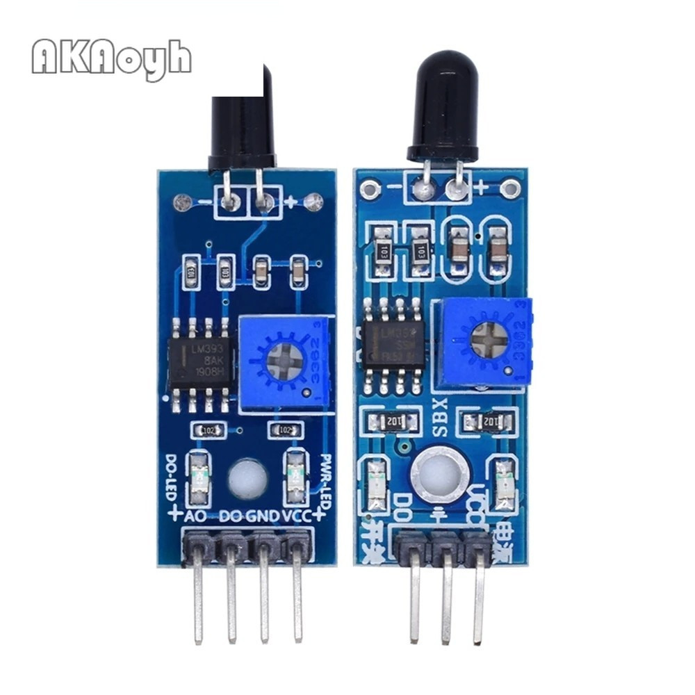 10pcs/lot 3 PIin / 4 Pin IR Flame Sensor Module Ignition Source Fire ...