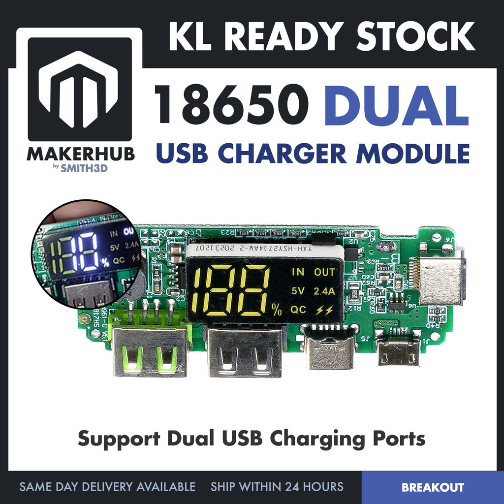 18650 Battery Charger Boost Module Dual USD Output Charging Module with ...