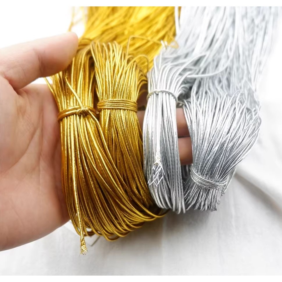 1mm/1.5mm 5y golden elastic tag rope card cup rubber band 1mm golden ...
