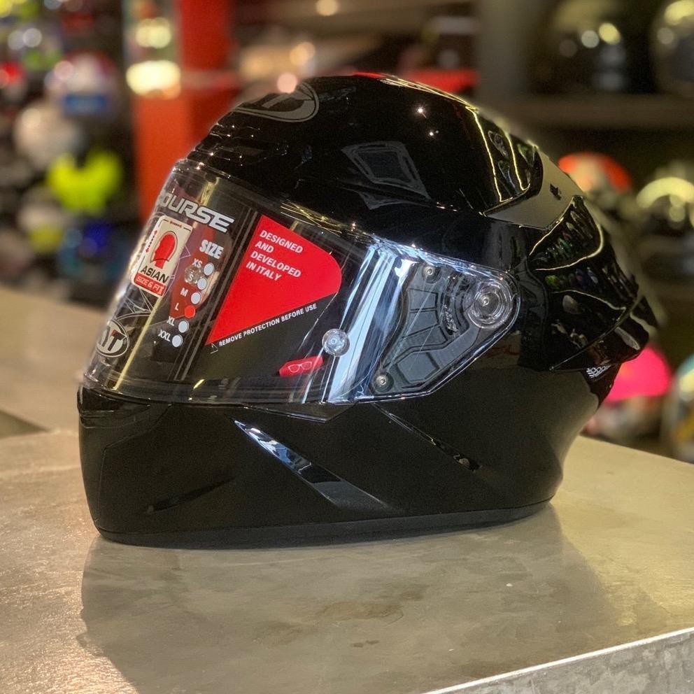 KYT TT COURSE FULLFACE PLAIN HELMET GLOSS BLACK/GLOSS WHITE