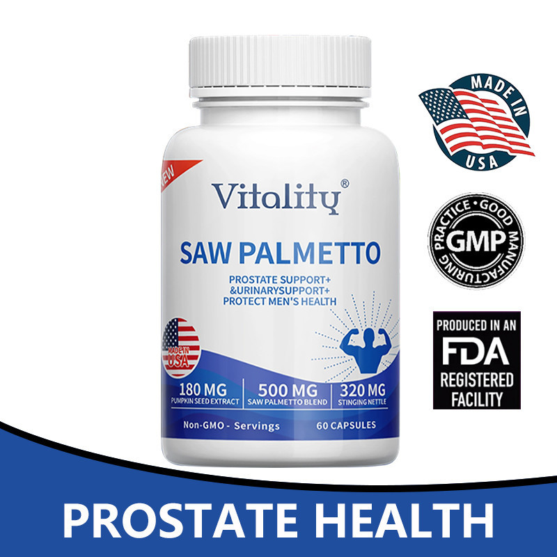 2 Pack Saw Palmetto 500 Caps - 540mg Each For Prostate & Urinary Health - Natural Supplement 1 thumbnail image