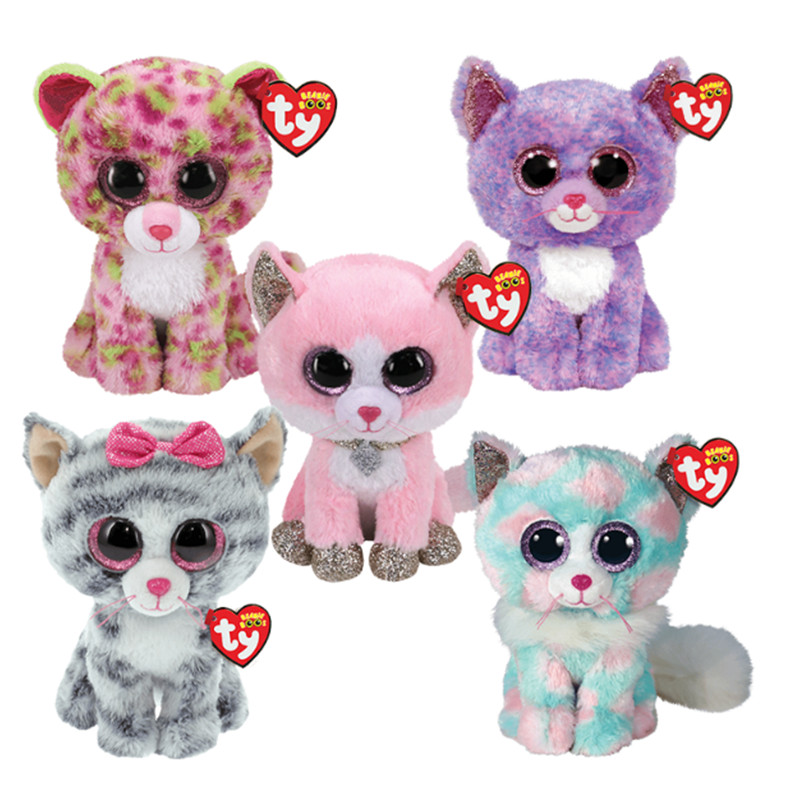 TY Beanie 6" Glitter Eyes Heather Lainey Giselle Scrappy Kiki Fiona Cat ...
