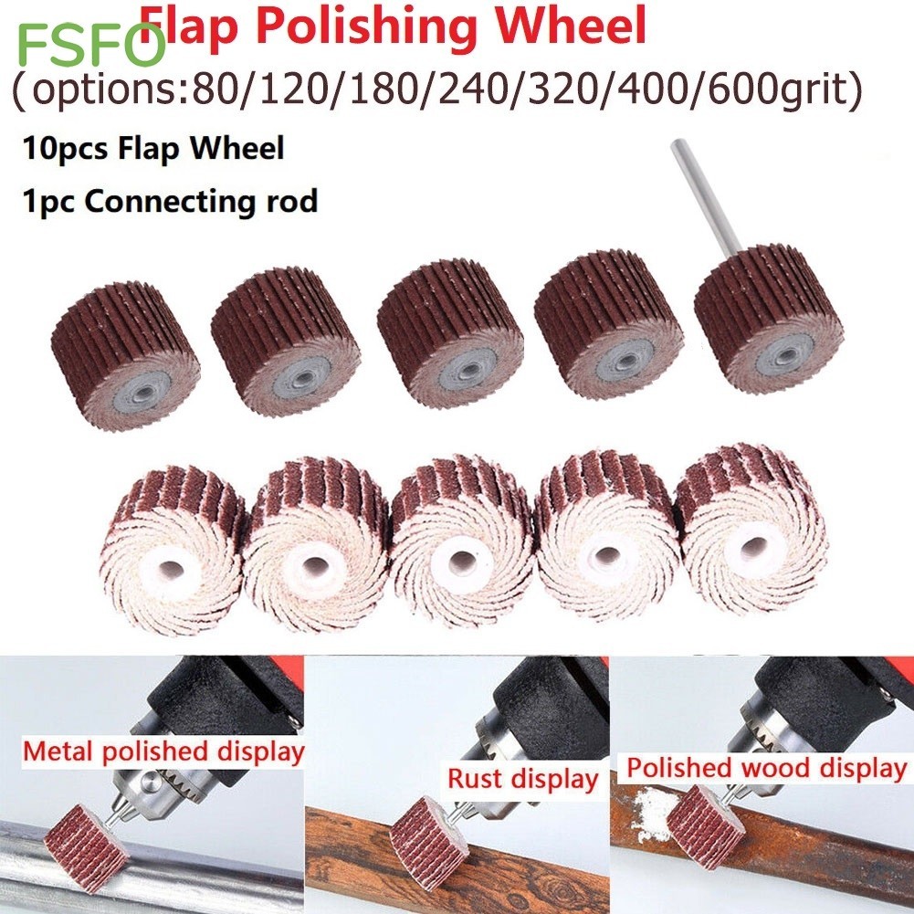Drill Sanding Attachment 10 Pieces 16x40mm 80 Grit Cone Deburring Abrasive Flap Sanding Wheel 6mm Shank-in Power Tool Lawn Mower Blade Sharpener - Foto 2