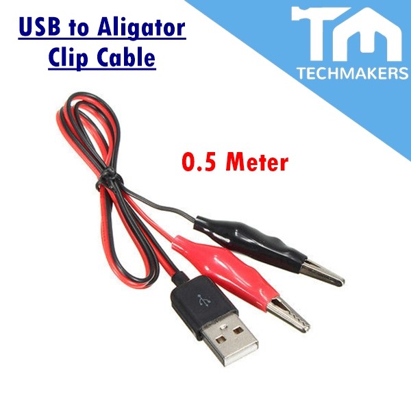 USB To Alligator Clip Crocodile Clip Mobile Power Test Battery Clip USB Male To Wiring for Arduino DIY TechMakers