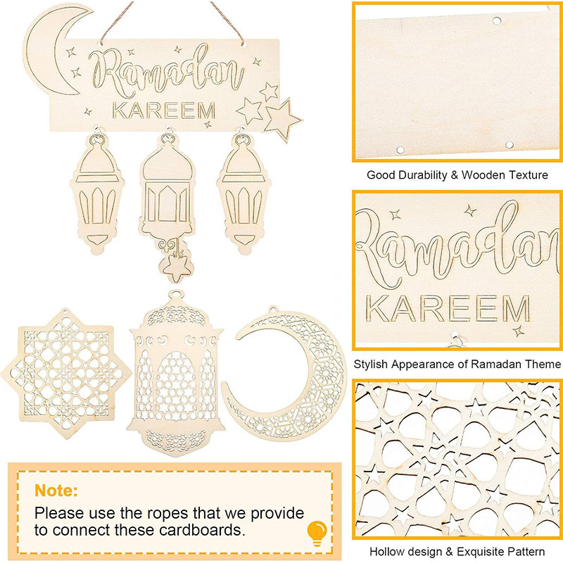 AAN Ramadan Decorations For Home, Wooden Hanging Ramadan Decorations ...