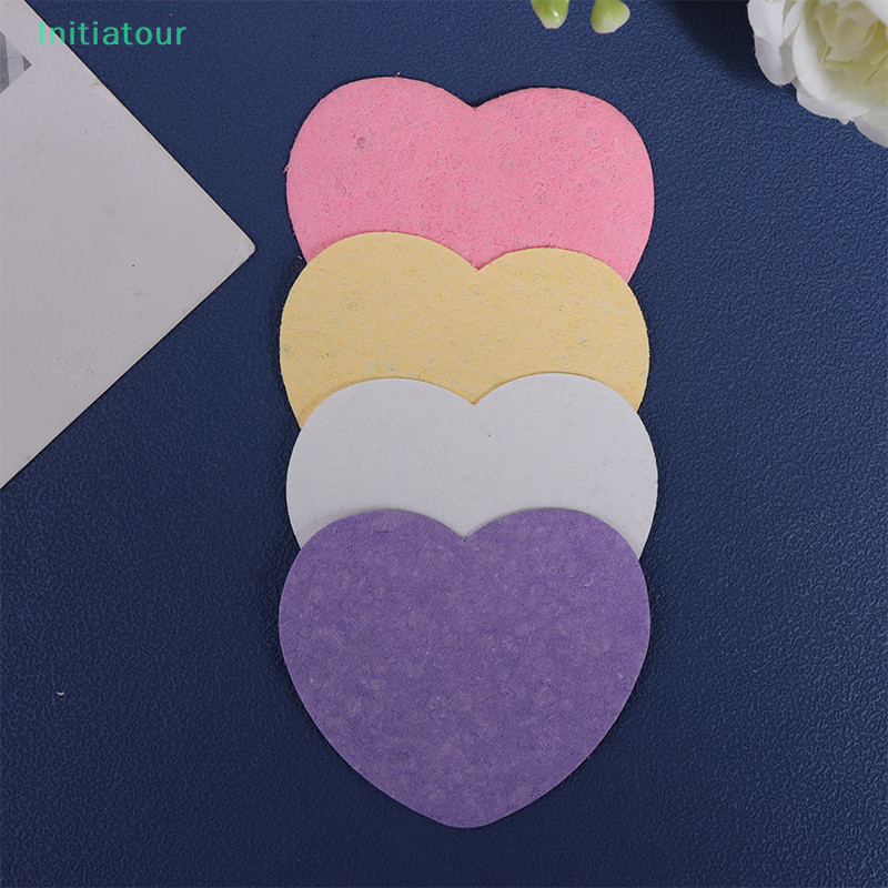 Initiatour 10pieces Facial Sponges Heart Shape Compressed Facial Pulp ...