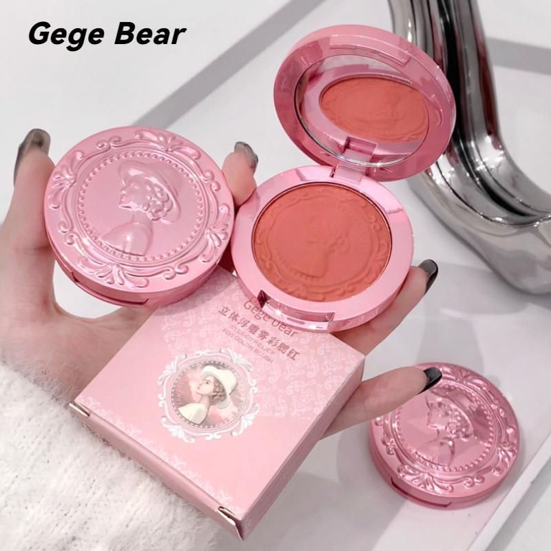 Gege Bear Blush 腮红立体浮雕哑光雾面 Relief Matte Blush Matte Nude Milk Pink ...