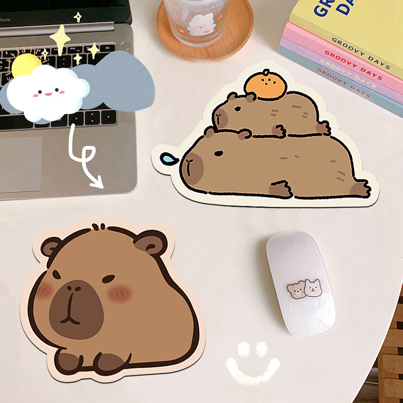 Cute Capybara Mousepad Cartoon Pufferfish Game Office Pad Desk Anti ...