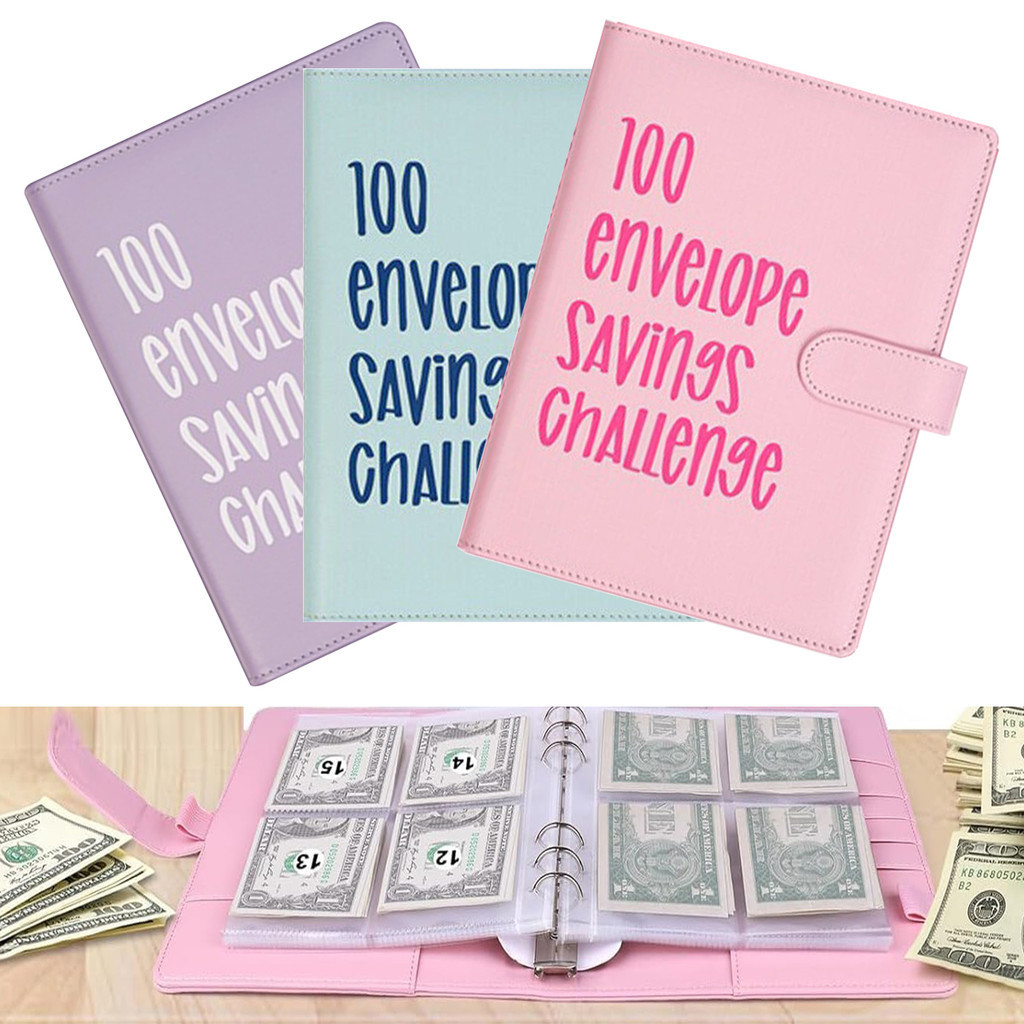 2024 New Colorful A5 Notebook Binder PU Leather Save Money Challenge ...