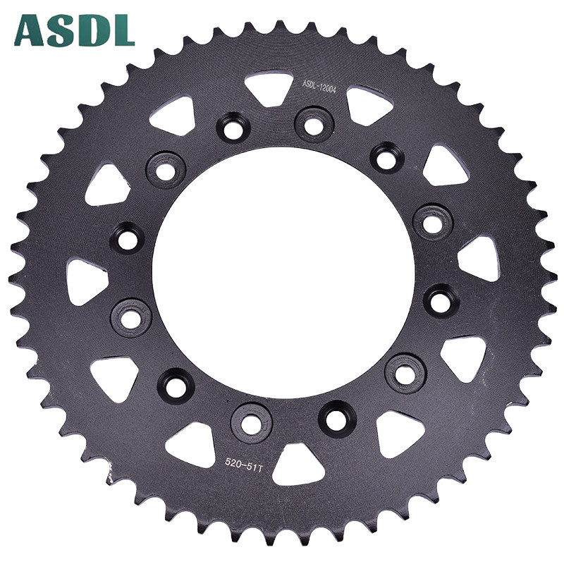 ASDL 520-51 Teeth Motorcycle Rear Gear Big Sprocket For HONDA CR125 RD ...
