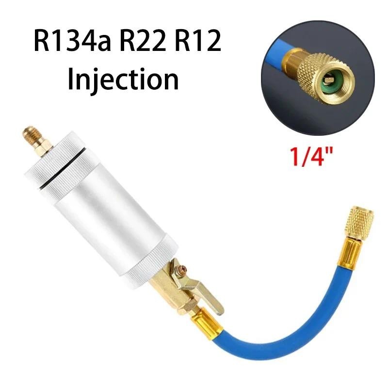 1pcs 1/4SAE R134 2 Air Conditioning R134A R12 R22 Car A/C AC Oil&Dye oz ...