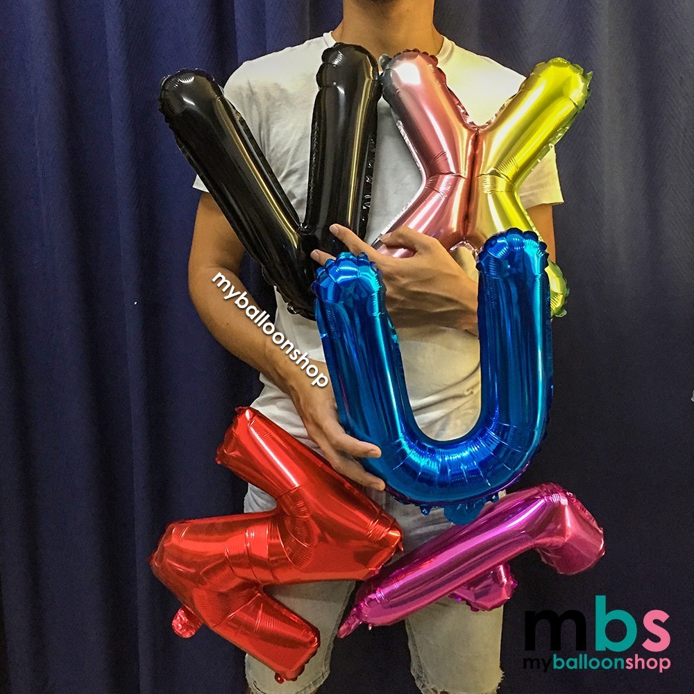 [16 Inch] - Black Alphabet Balloon & Number Ballon ABC Letters Belon ...
