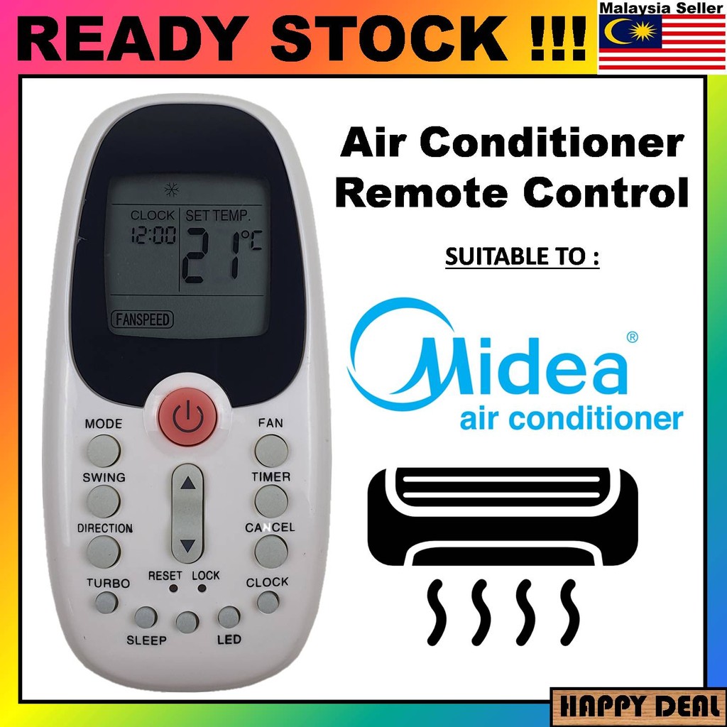 MIDEA Air Cond Aircon Aircond Remote Control Replacement | Shopee Malaysia