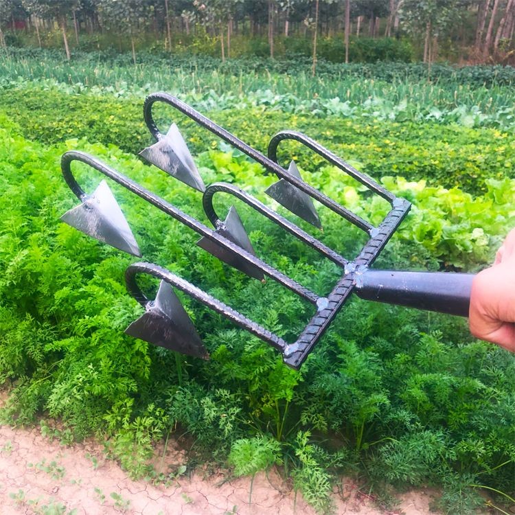 Agricultural Planting Flowers Ditch Hoe Three-tooth Five-tooth Rake Hoe ...