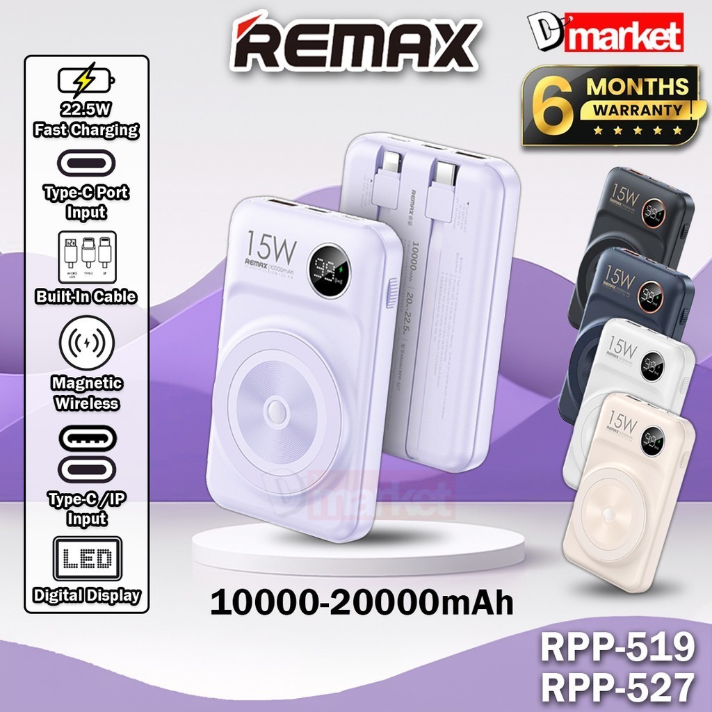 Remax RPP-527 10000mAh Powerbank Magnetic Wireless Power Bank Remax RPP ...