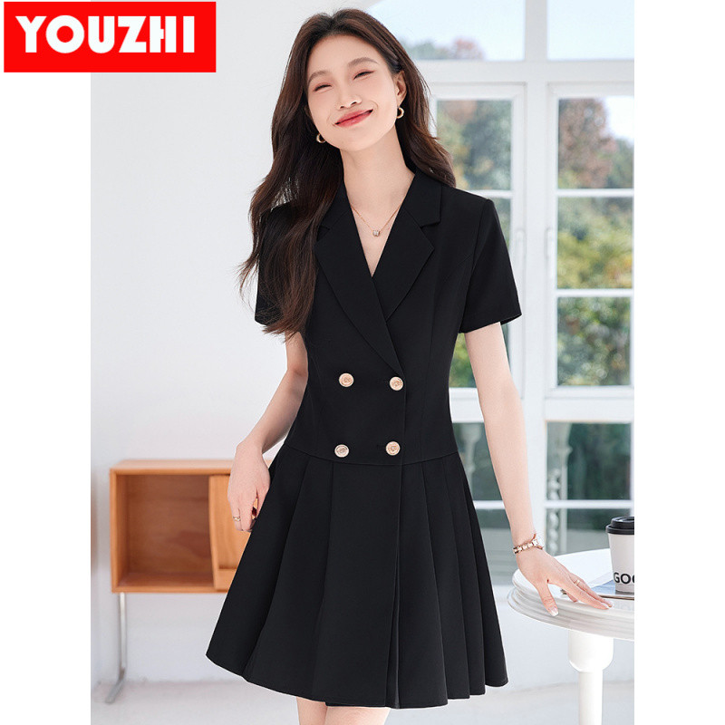 High end black suit dress women's summer 2025 new design double — free download