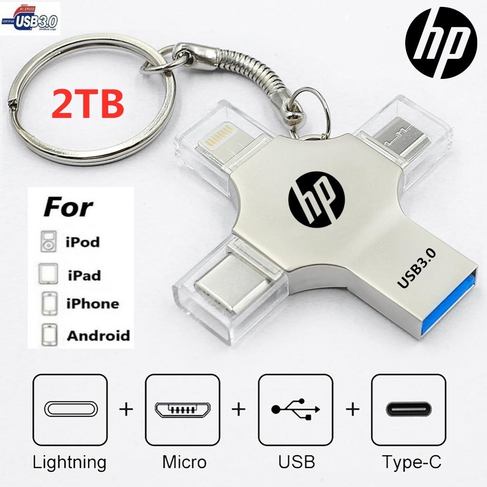 2TB 4-in-1 1TB flash drive USB 3.0 512GB 256GB Memory Stick OTG 128GB ...