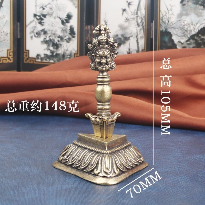 黄铜秽迹金刚杵桌面摆件西藏宗教法器降魔杵手把件复古文玩老铜器 黄铜秽迹金刚杵桌面摆件西藏宗教法器降魔杵手把件复古文玩老铜器