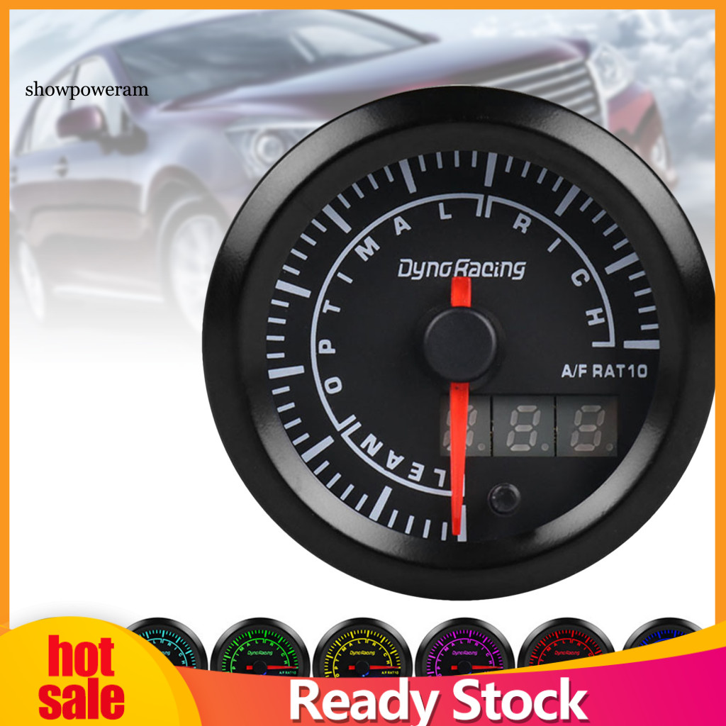 SPM Air Fuel Ratio Gauge Narrowband Round 7 Colors Digital Air/Fuel AFR ...