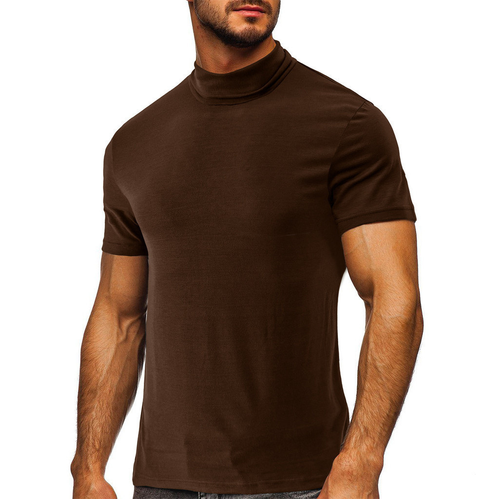 50 130KG PLUS SIZE Men Short Sleeve Turtleneck T shirts Solid Oversize Business Warm Soft Bottoming Shirt Shopee Malaysia