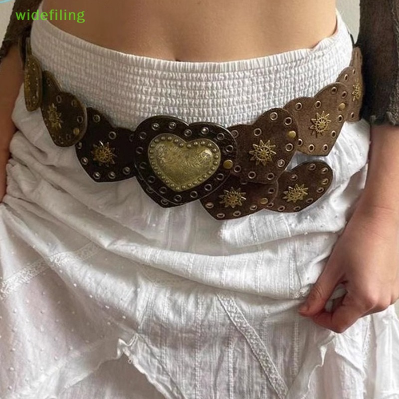 widefiling High Quality Heart PU Belt Retro Large Heart Buckle Belt ...