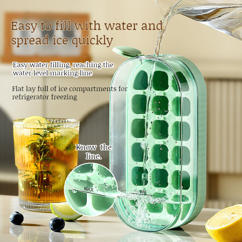 New Household Push-type Ice Tray Food-grade Silicone Water-filled Ice 