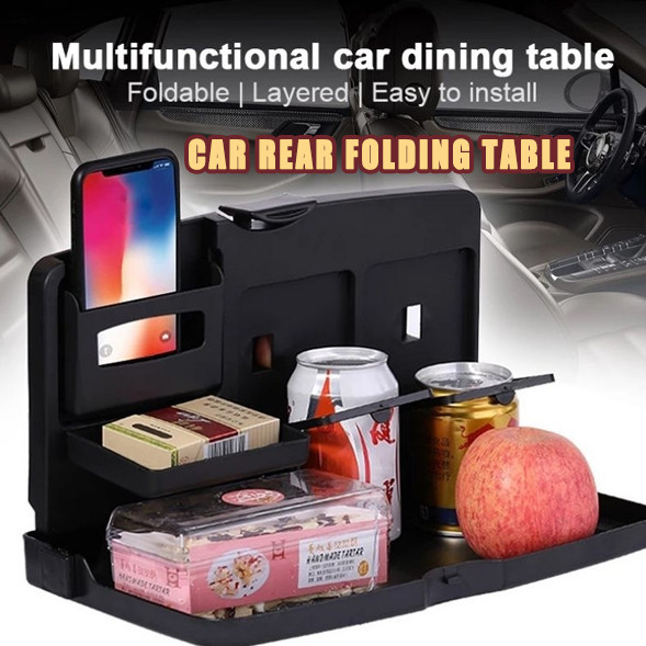 Universal Multifuntional Car Rear Seat Storage Folding Table Drink Holder Tray Seat Storage Holder Portable Place The Food Backseat Table I.872333516
