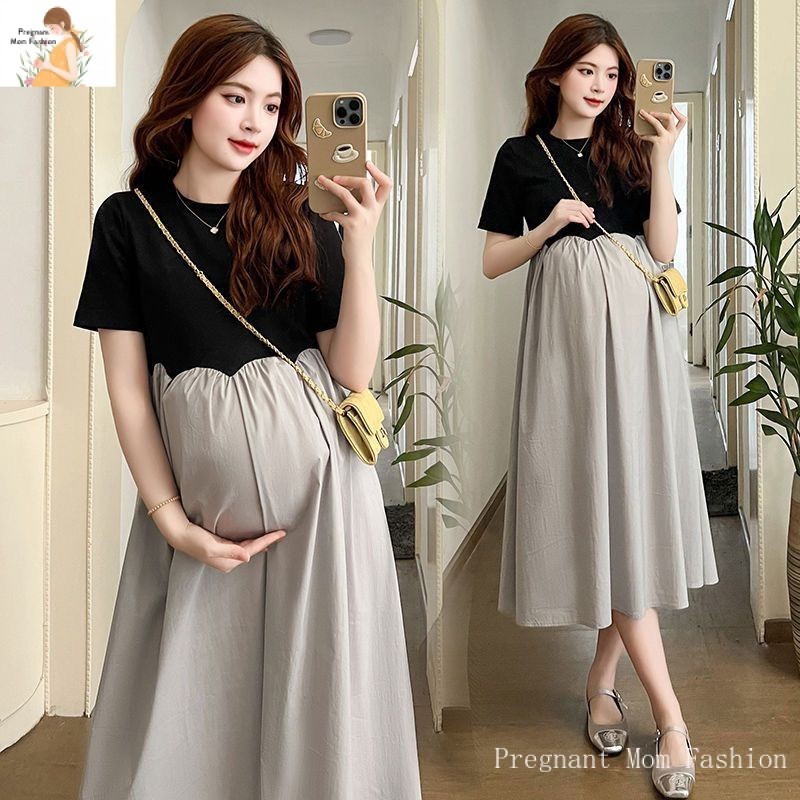 maternity dress shopee Baby Pink Pima Cotton Maternity & Nursing Nightgown – Breastfeeding Fr –  Caprilina main image 1