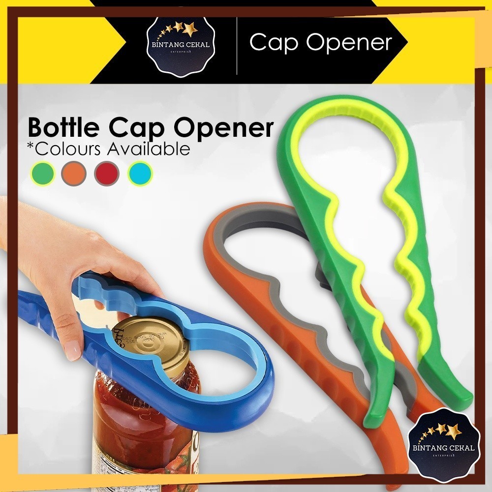 BC Kitchen Tools Bottle Cap Opener Anti Slip 4 In 1 Manual Twister Jar ...