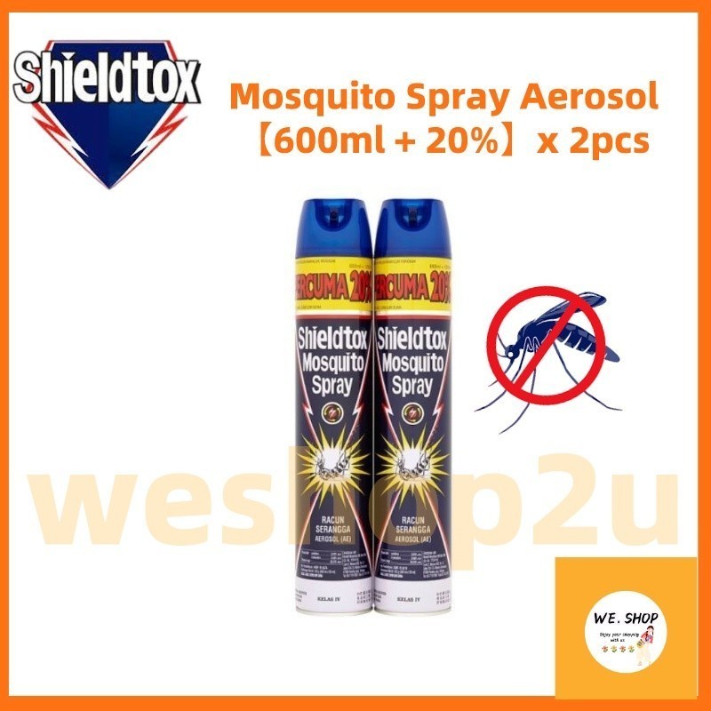 (NEW STORE OFFER) Shieldtox Mosquito Spray Aerosol (600ml +25% Off) x2 ...
