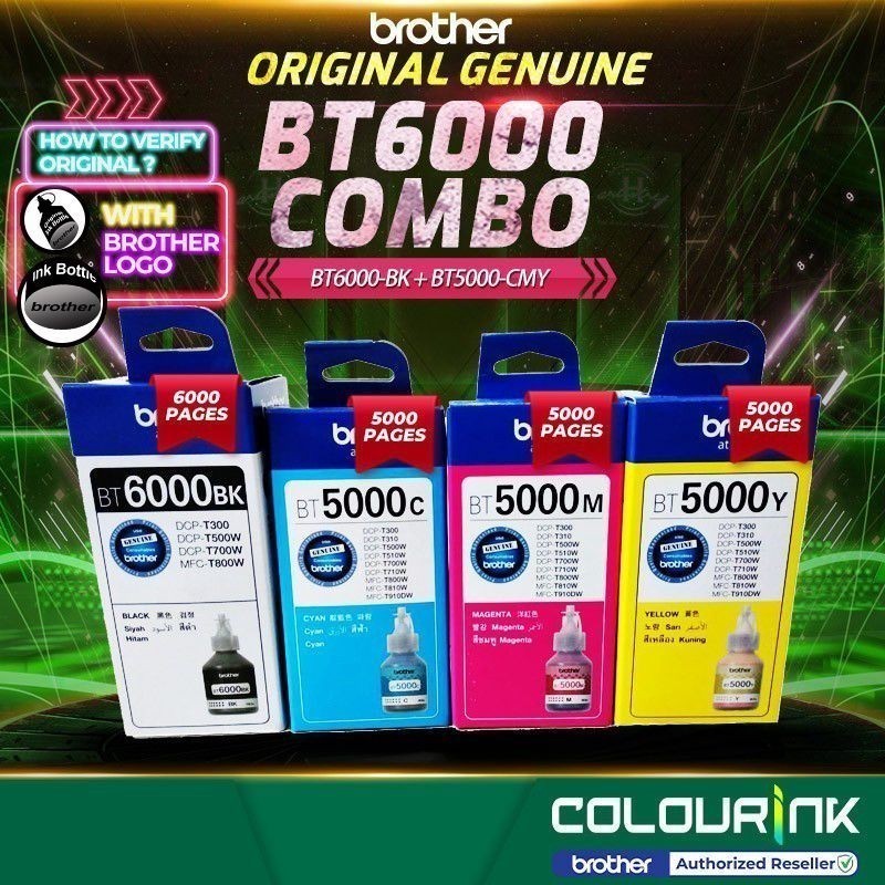 Brother Original BOX BT6000BK BT5000 Ink Bottle T300 T500W T700W T800W ...