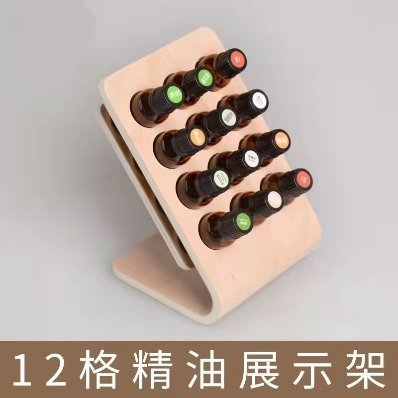 Essential Oil Bottle Storage Wooden Rack 5-Hole Solid Wood Display Rack ...