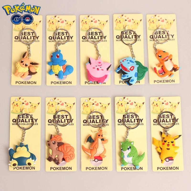 Pokemon Action Figure Pikachu Keychain Anime Snorlax Eevee Backpack ...