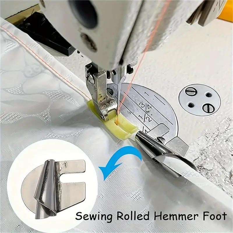 3-10mm Narrow Rolled Hemmed Feet Fast and Easy Ruffle Edge Rolled Hem ...
