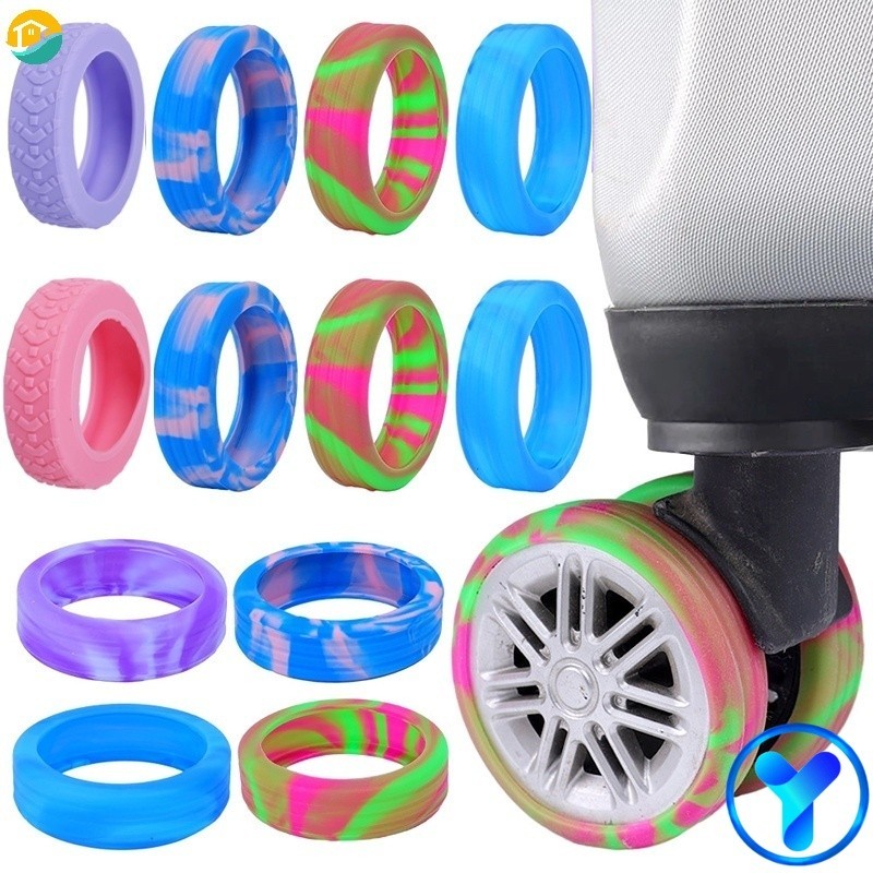 YAP Practical Colorful Soft Silicone Wheels Cover Luggage Suitcase ...