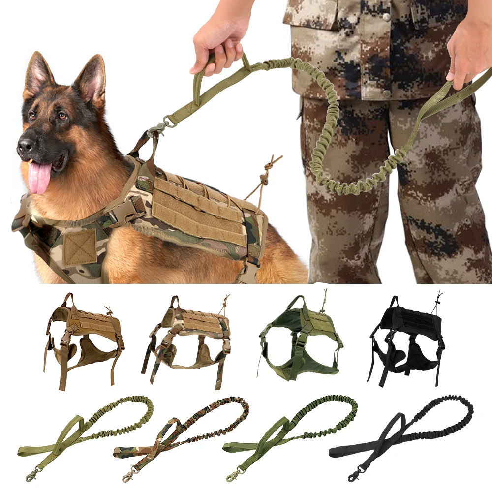 Pet Collar Traction Rope Big Dog Tactical Dog Collar Free Adjustment ...