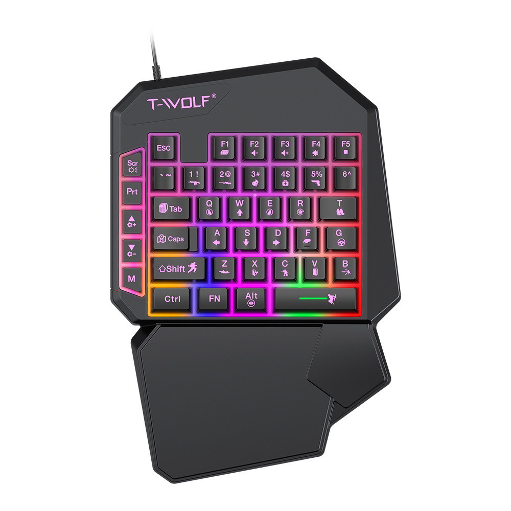 39 Key Mechanical Keyboard Gaming, RGB USB Wired Mouse Gamer Keypad ...