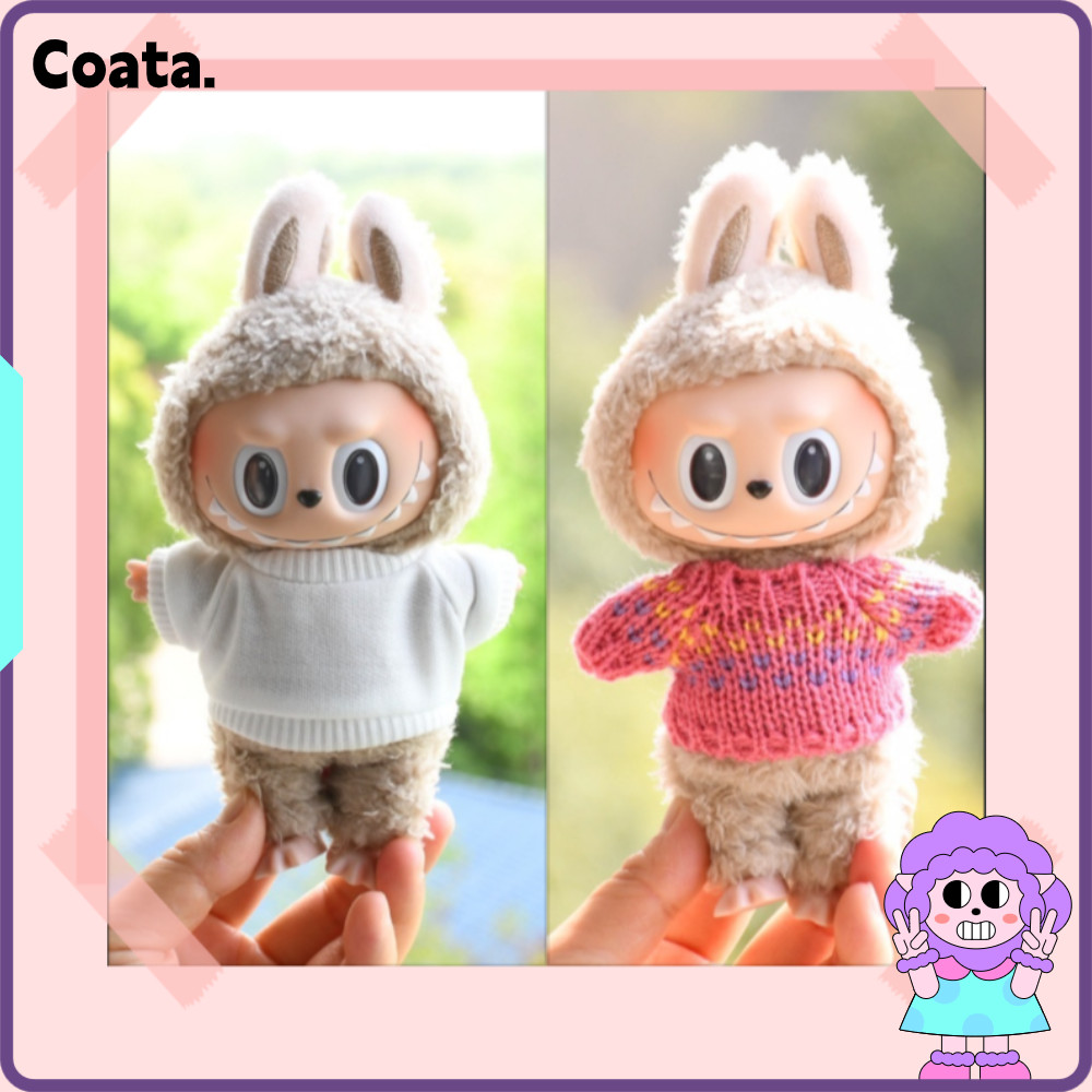 Coata Labubu Doll Clothes, Cute Cartoon 15cm Labubu Doll Knitted 