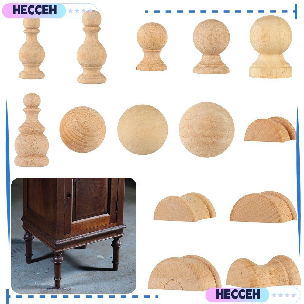 SEWOART Decorative Wood Finial For Stair Posts – Pineapple Design, Solid Hardwood, European Style Carved Cap, 4.72 X 3.14 X 3.14 Inches, Khaki