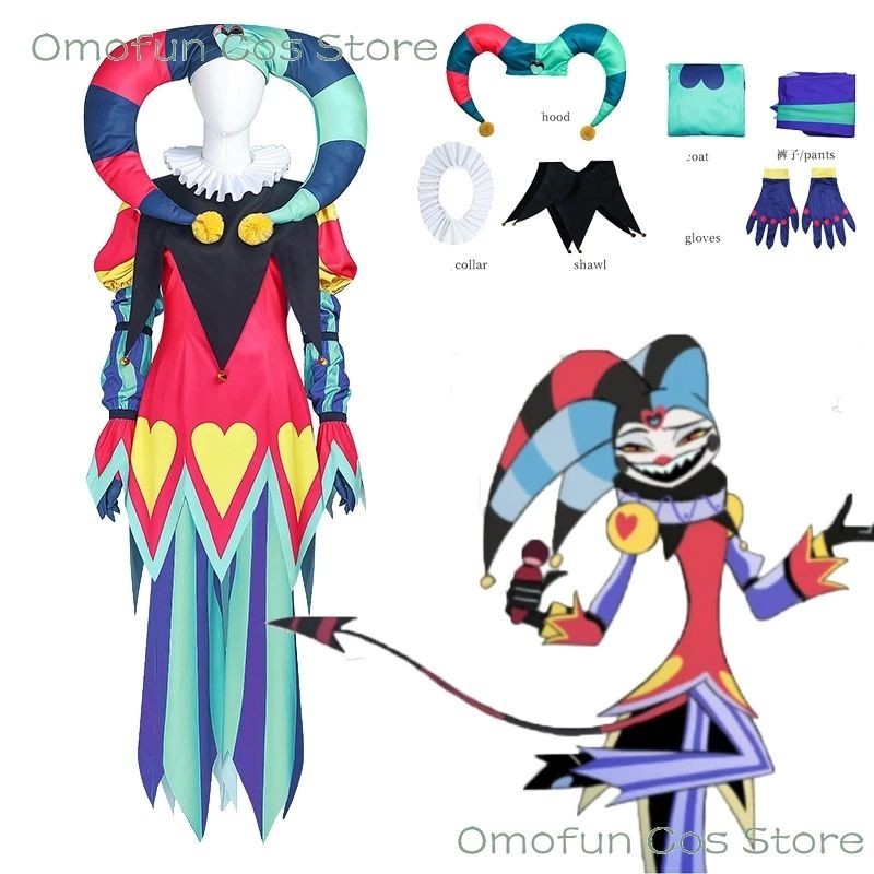 Fizzarolli Cosplay Costume Helluva Hat Boss Halloween Fancy Clown ...