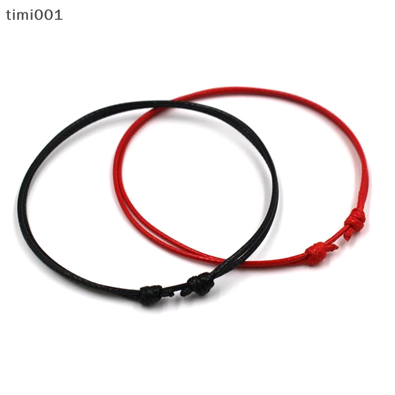 [timi] Rope Anklet Black White Red Color Adjustable Classic Men Women ...