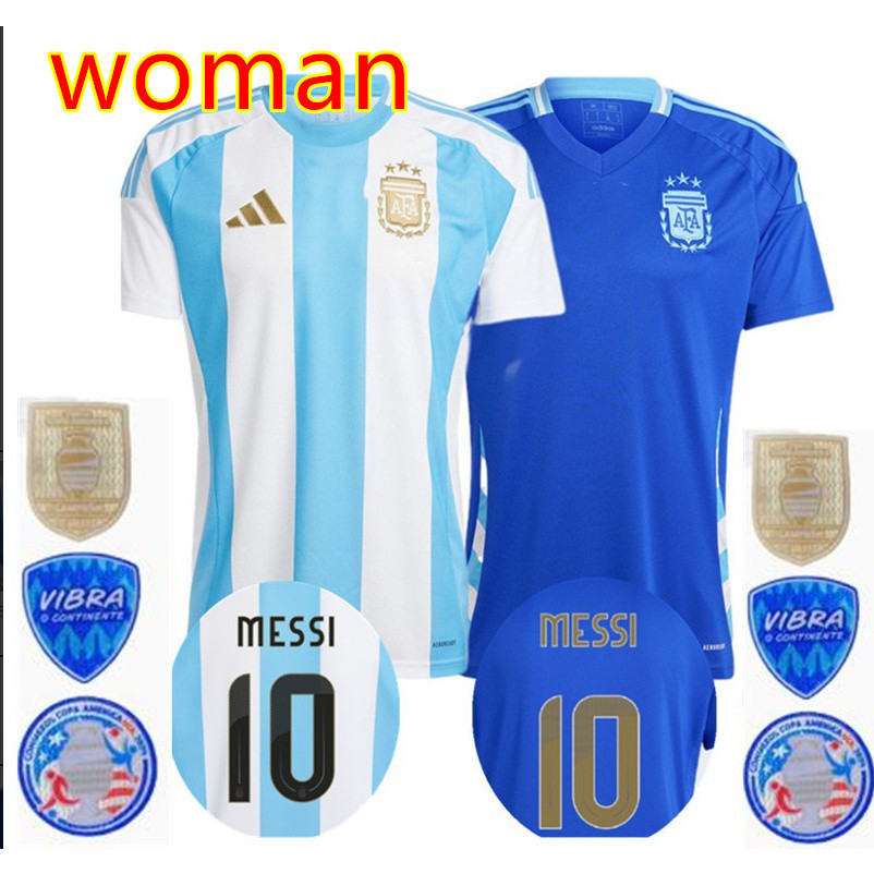 Thailand 2024 quality Messi Argentina women's soccer jersey home White