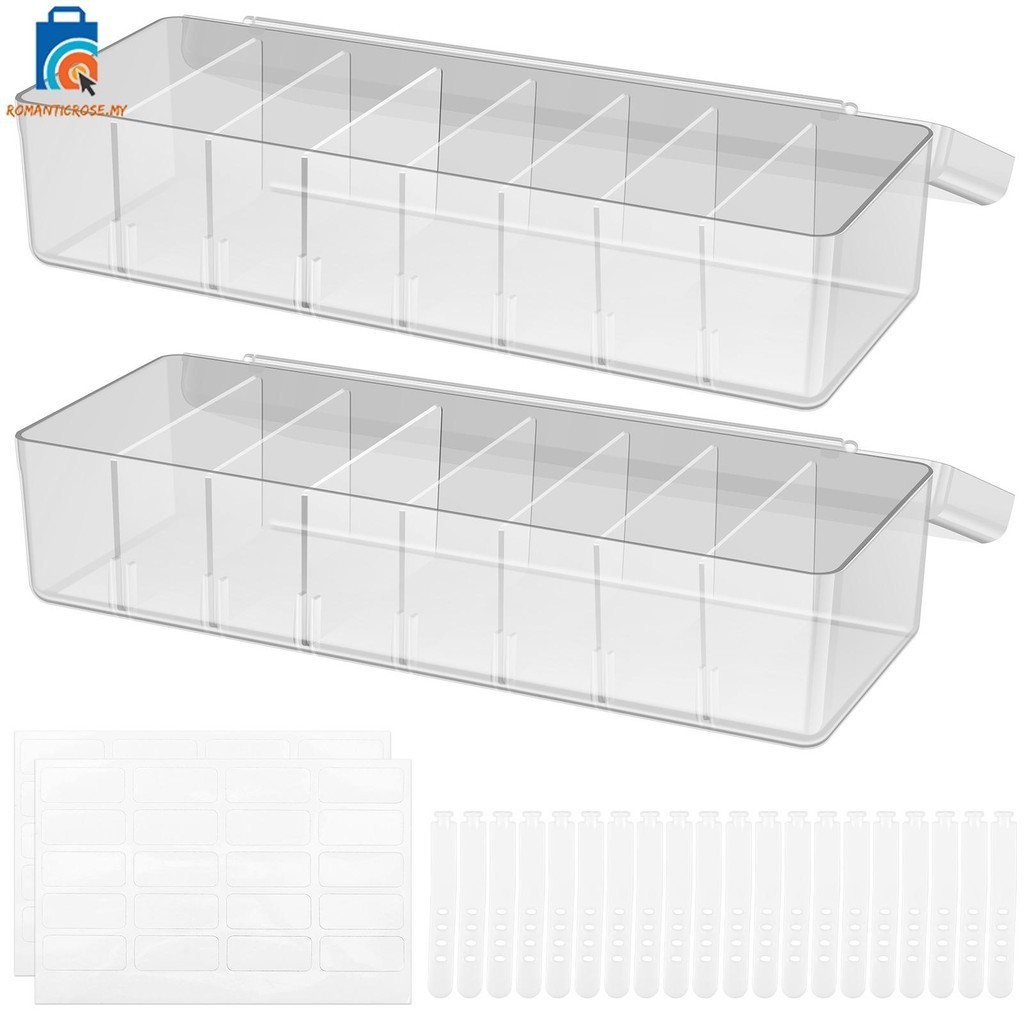2Pcs Card Storage Box Clear Plastic Trading Card Case with 8 ...