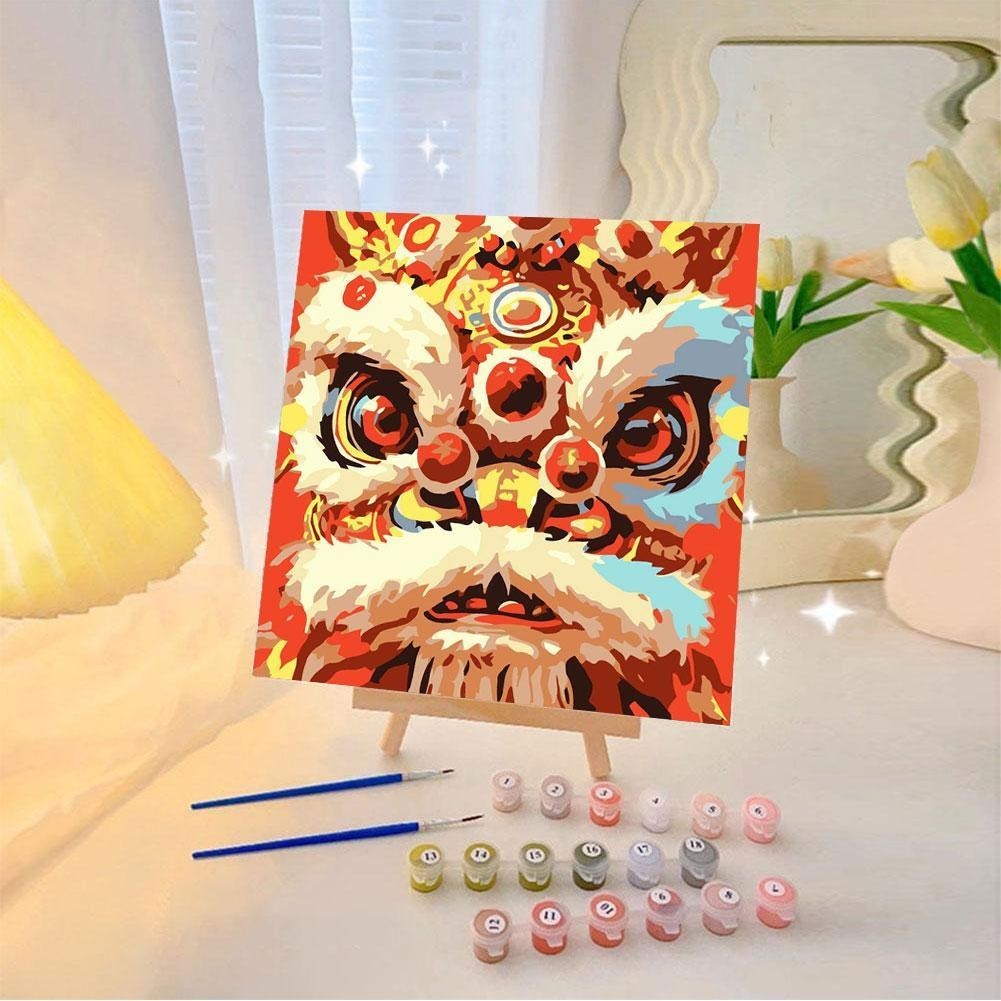 20cm Canvas Frame Oil Paint By Numbers Digital Number Painting | Shopee ...